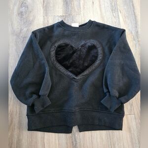 Zara Heart Sweater Size 6 Black
